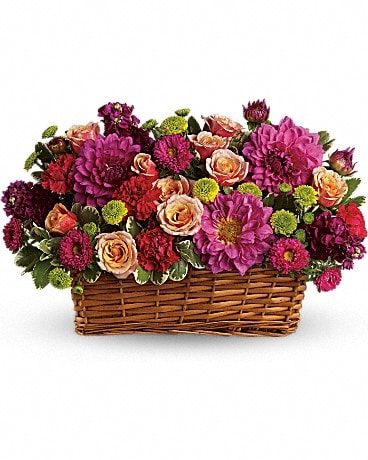 Burst of Beauty Basket Basket Arrangement