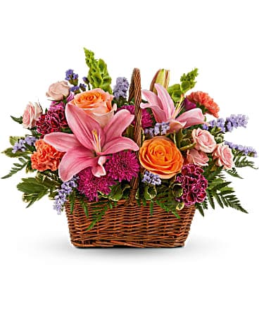 Teleflora's Blooming Joy Bouquet Basket Arrangement