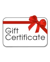 Gift Certificate's size,  inches height and  inches wide.